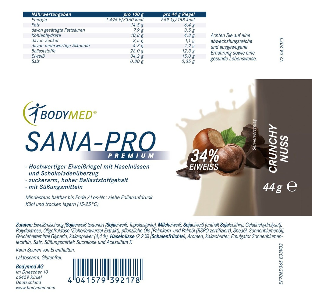 Bodymed Riegel SANA-PRO Premium Crunchy Nuss (5 St.) im Shop kaufen