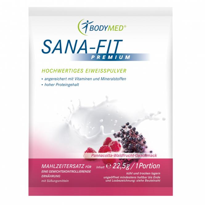 Bodymed SANA-FIT Premium Portionsbeutel Pannacotta-Waldfrucht (22,5g)